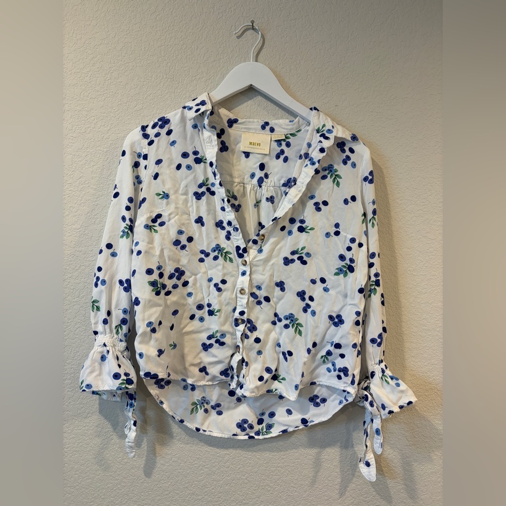 Maeve Anthropologie Women’s Blueberry Blithe Button Down Top - 6
